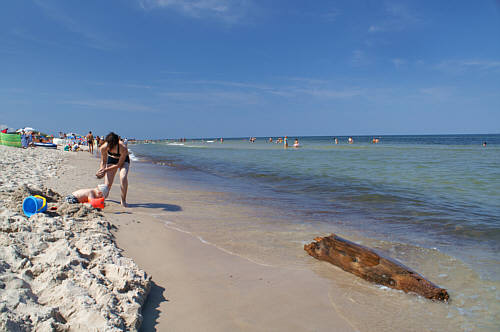 Plaża parę kilometrów za Rowami