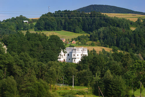 Renesansowy kasztel (dwór obronny) z XVI wieku z oddali